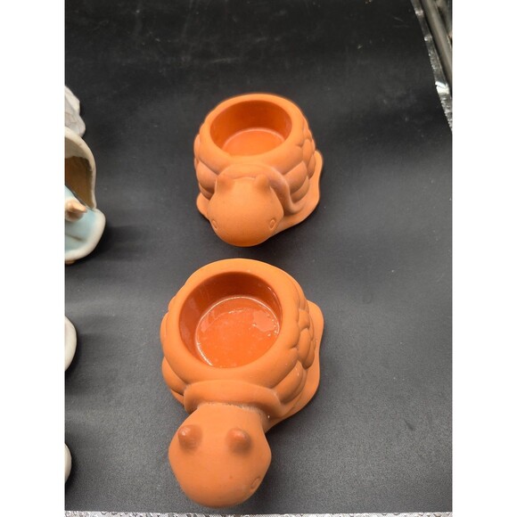 Partylite Set of 2 Turte Terrecotta Candle Holders with Battery Operated Candles - Picture 15 of 16
